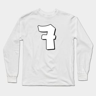 Number 7 white / black Long Sleeve T-Shirt